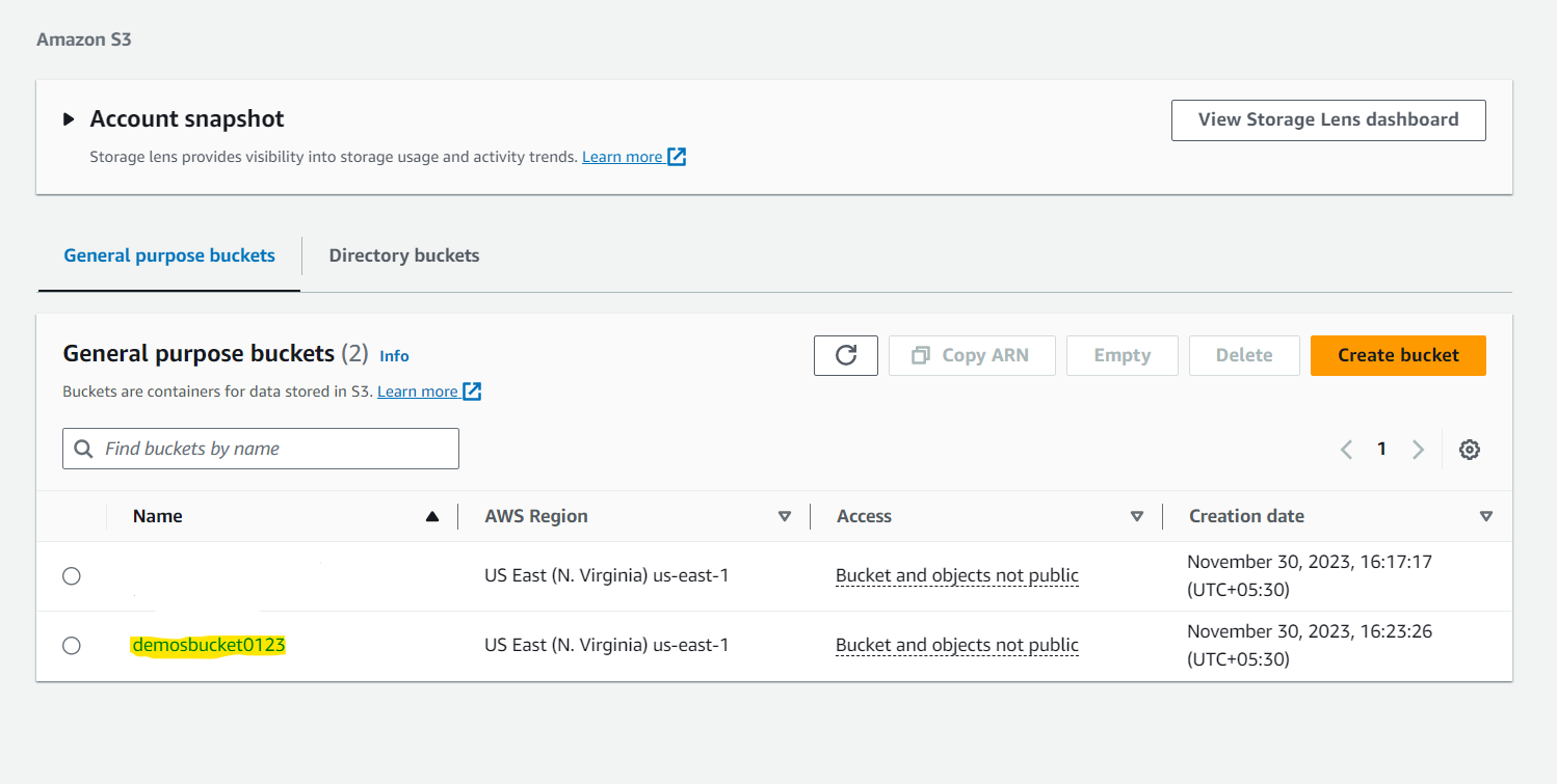 s3 bucket created using aws cdk