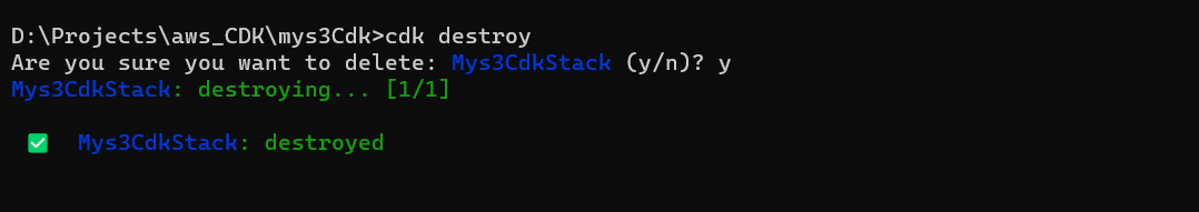 cdk destroy command